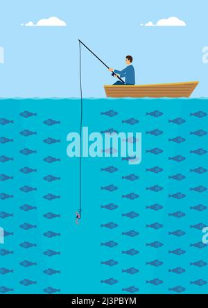 Uomo d'affari in attesa di un'illustrazione mite Foto Stock