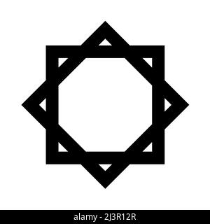 Illustrazione dell'icona del simbolo di ottagramma Foto Stock