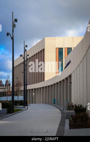 Architettura moderna, nuovo edificio LJMU, Brownlow Hill Foto Stock