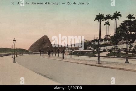 Avenida Beira-mar-Flamengo, Rio de Janeiro, Brasile, circa primi 1900s cartolina. Fotografo sconosciuto Foto Stock