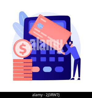 Transazioni finanziarie, operazioni monetarie. Opzioni di pagamento, contanti e senza contanti, senza contatto pagamento. Elemento di disegno idea di acquisto della carta di credito. Vettore è Illustrazione Vettoriale