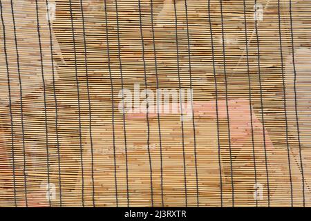 tenda di bambù, motivo di tessitura di tenda di legno di bambù per sfondo Foto Stock