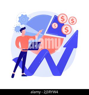 Strategia aziendale. Analisi di mercato, selezione di nicchia, conquista del mercato. Studio della segmentazione del mercato, pianificazione dello sviluppo aziendale. Ve Illustrazione Vettoriale