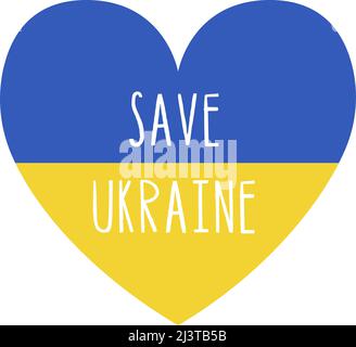 Stop War in Ucraina concetto di illustrazione vettoriale. Cuore, amore per l'Ucraina, bandiera Ucraina e illustrazione della mappa. Salvare l'Ucraina dalla Russia. Illustrazione vettoriale Illustrazione Vettoriale
