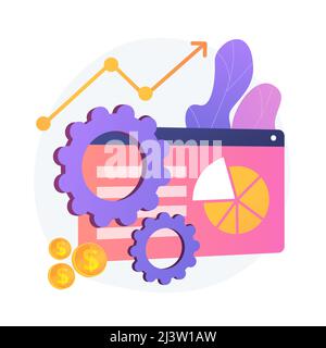 Strategia aziendale. Analisi di mercato, selezione di nicchia, conquista del mercato. Studio della segmentazione del mercato, pianificazione dello sviluppo aziendale. Ve Illustrazione Vettoriale