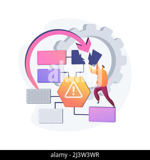 Illustrazione vettoriale del concetto astratto di business continuity e disaster recovery. Disaster recovery economico, pianificazione della continuità aziendale, gestione dei rischi Illustrazione Vettoriale