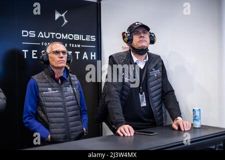 TAVARES Carlos, CEO del gruppo Stellantis, ritratto FINOT Jean Marc, Senio VP Stellantis Motorsport, ritratto durante l’ePrix di Roma 2022, meeting 3rd del Campionato Mondiale di Formula e ABB FIA 2021-22, sul circuito Cittadino dell’EUR dal 8 al 10 aprile, a Roma, Italia - Photo Germain Hazard / DPPI Foto Stock