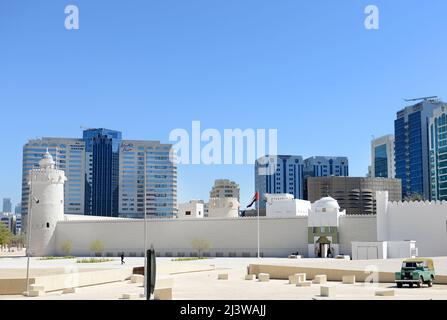 Qasr AlHosn palazzo e forte ad Abu Dhabi, Emirati Arabi Uniti. Foto Stock