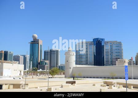 Qasr AlHosn palazzo e forte ad Abu Dhabi, Emirati Arabi Uniti. Foto Stock