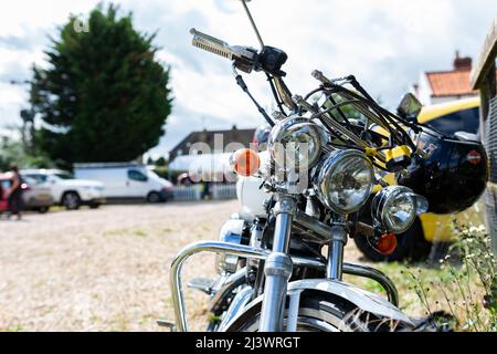 Woodbridge Suffolk UK August 14 2021: Una classica 2006 Harley-Davidson XL 1200 C Custom Sport motocicletta in mostra ad un incontro bikers Foto Stock