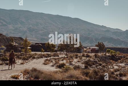 Leone occidentale città nel paesaggio del deserto Tabernas Foto Stock