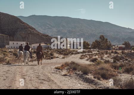 Leone occidentale città nel paesaggio del deserto Tabernas Foto Stock