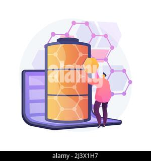 Illustrazione vettoriale del concetto astratto delle tecnologie grafiche. Composto grafenico artificiale, nanomateriale di anidride carbonica, rivoluzione scientifica moderna, alto Illustrazione Vettoriale