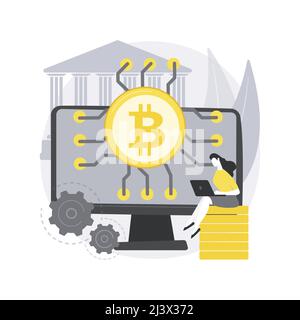 Illustrazione vettoriale del concetto astratto della tecnologia FinTech. Integrazione tecnologica, società di servizi finanziari, elaborazione dei pagamenti, app di trading azionario, le Illustrazione Vettoriale