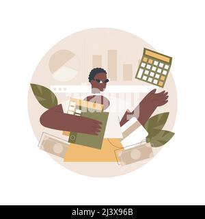 Digital auditing abstract concept vector illustration. Digital accountancy service, business auditing online, internet marketing audit, company websit Stock Vector