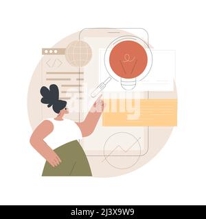 Illustrazione vettoriale del concetto astratto di ottimizzazione della copia. Testo Web, algoritmo di ottimizzazione della copia shadow, business online, aumentare il traffico, parole chiave target, Illustrazione Vettoriale