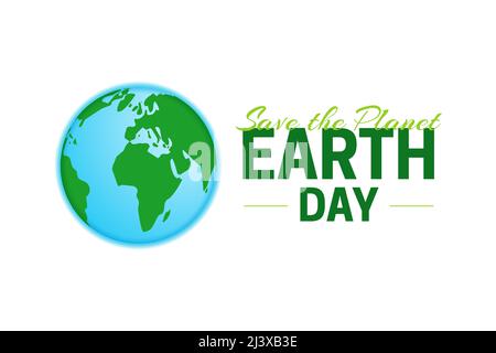 Earth Day - Salva l'icona del logo Planet Vector isolata su sfondo bianco Illustrazione Vettoriale