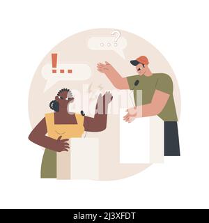 Discutere l'illustrazione del vettore di concetto astratto del club. Dibattiti in aula, discorso eloquente, dibattito sulla concorrenza, club scolastico, classe di lingua pubblica, effe Illustrazione Vettoriale