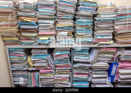 Sistema di archiviazione file fisico del settore pubblico Foto Stock