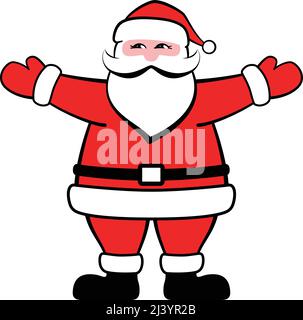 Babbo Natale apre le mani, pronto a darti un abbraccio Illustrazione Vettoriale
