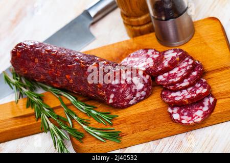 Salsiccia Braunschweiger, salsiccia tradizionale tedesca Foto Stock