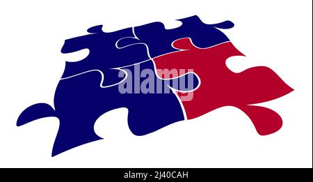 Pezzi di puzzle in prospettiva, eps10 illustrazione vettoriale. Illustrazione Vettoriale