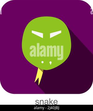 Snake faccia animale design piatto Illustrazione Vettoriale