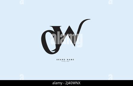 Lettere alfabetiche iniziali logo monogramma OW, WO, W e O. Illustrazione Vettoriale