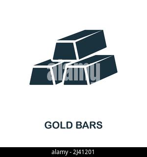 Icona delle barre dorate. Icona monocromatica Simple Gold Bars per modelli, web design e infografiche Illustrazione Vettoriale