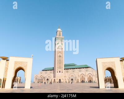 La monumentale moschea Hassan II di Casablanca Foto Stock