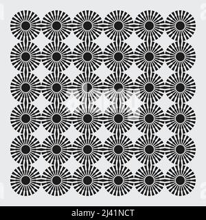 Moderna grafica vettoriale astratta realizzata con varie forme geometriche semplici ed elementi grafici monocromatici utili per poster, copertina, arte, presentazione, Illustrazione Vettoriale