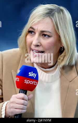 KELLY CATES, PRESENTATORE DI SKY SPORTS, 2022 Foto Stock