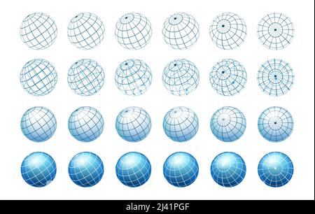Icone della sfera delle strisce rotanti Illustrazione Vettoriale