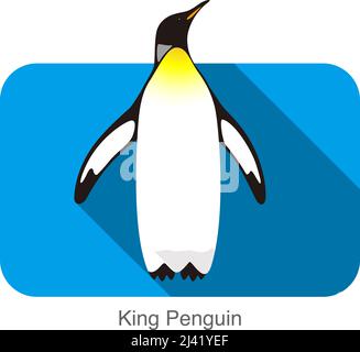 Pinguino imperatore in piedi sul terreno, serie di semi di pinguino, vettore Illustrazione Vettoriale