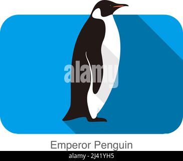 Pinguino imperatore in piedi sul terreno, serie di semi di pinguino Illustrazione Vettoriale