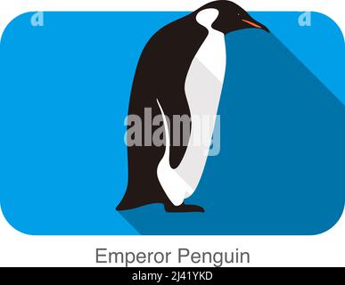 Pinguino imperatore in piedi sul terreno, serie di semi di pinguino Illustrazione Vettoriale