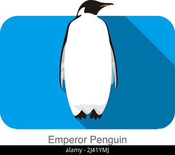 Pinguino imperatore in piedi sul terreno, serie di semi di pinguino Illustrazione Vettoriale