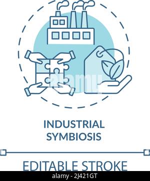 Simbiosi industriale turchese concetto icona Illustrazione Vettoriale