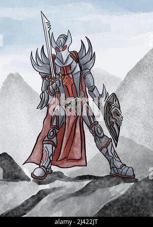 illustrazione di knight fantasy Foto Stock