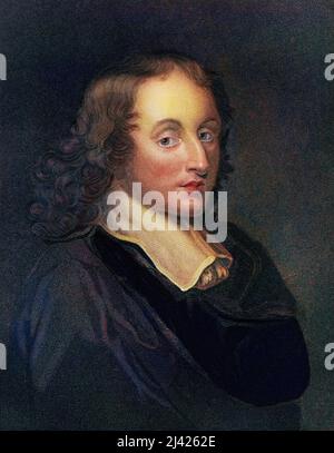 Ritratto di Blaise Pascal, mathématicien, physicien et philosophe francais (1623-1662). Foto Stock