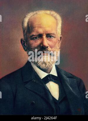 Portrait du compositeur russe Pyotr Ilich Tchaikovsky (Piotr Ilitch Tchaikovski, 1840-1893). Foto Stock