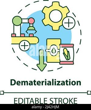 Icona del concetto di dematerializzazione Illustrazione Vettoriale