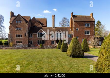 Harmington Hall, una casa medievale e elisabettiana del 16th secolo nella frazione di Harmington, Worcestershire, Inghilterra, Regno Unito Foto Stock