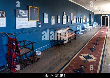 The Long Gallery at Hartlebury Castle in Worcestershire, Inghilterra. Foto Stock