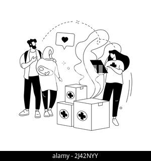Aiuto ai gruppi svantaggiati concetto astratto illustrazione vettoriale. Aiuto umanitario, aiuto materiale, aiuto volontario del governo, persone vulnerabili, Illustrazione Vettoriale
