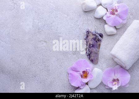 Concetto di spa. Cosmetici naturali di bellezza Foto Stock