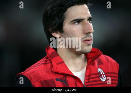 Torino, Italia. 10th Apr 2022. Sandro tonali (AC Milan) durante Torino FC vs AC Milan, Serie italiana di calcio A match a Torino, Italy, April 10 2022 Credit: Independent Photo Agency/Alamy Live News Foto Stock