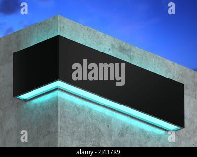 Logo mockup 3D segno edificio ufficio o negozio Foto Stock