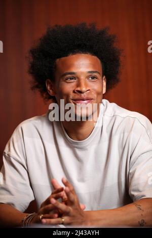 Intervista mir Leroy Sane FC Bayern München © diebilderwelt / Alamy Stock Foto Stock
