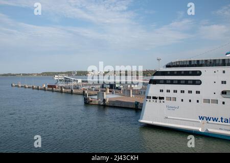 La sig.ra Victoria i è una nave da crociera gestita dalla compagnia di traghetti estone Tallink su una linea che collega Stoccolma, Svezia, a Tallinn, Estonia, via Marieham Foto Stock